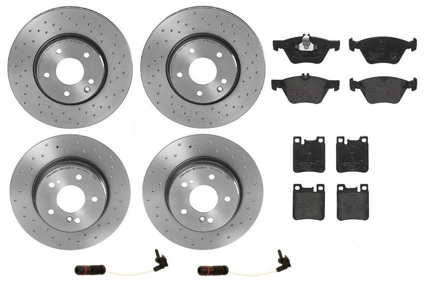 Brembo Brake Pads and Rotors Kit - Front and Rear (300mm/290mm) (Xtra) (Low-Met)